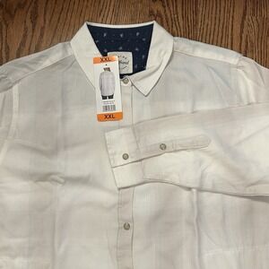 New Jachs Girlfriend New York Flannel Off White Shirt Size XXL Plaid Side Packet